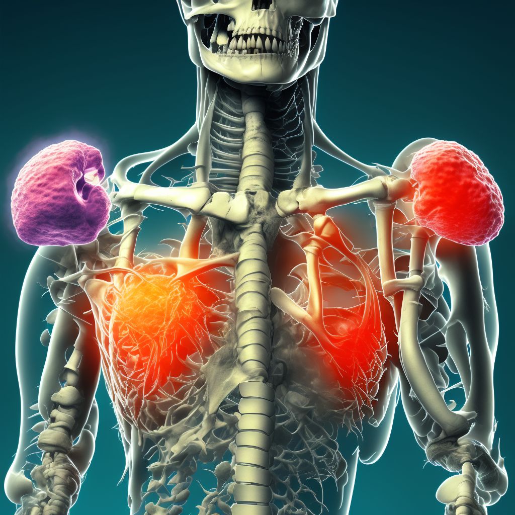 Pathological fracture, right humerus, subsequent encounter for fracture with nonunion digital illustration