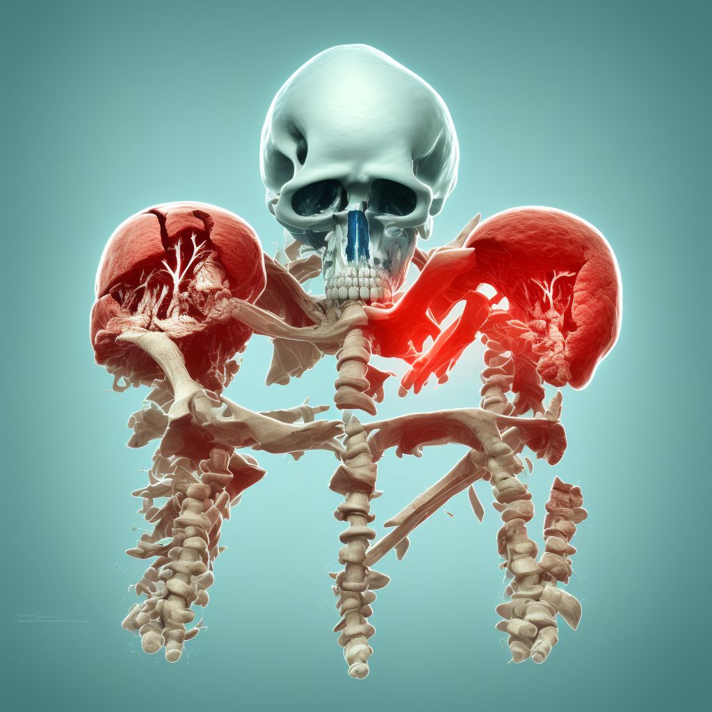 Pathological fracture, left humerus, subsequent encounter for fracture with nonunion digital illustration