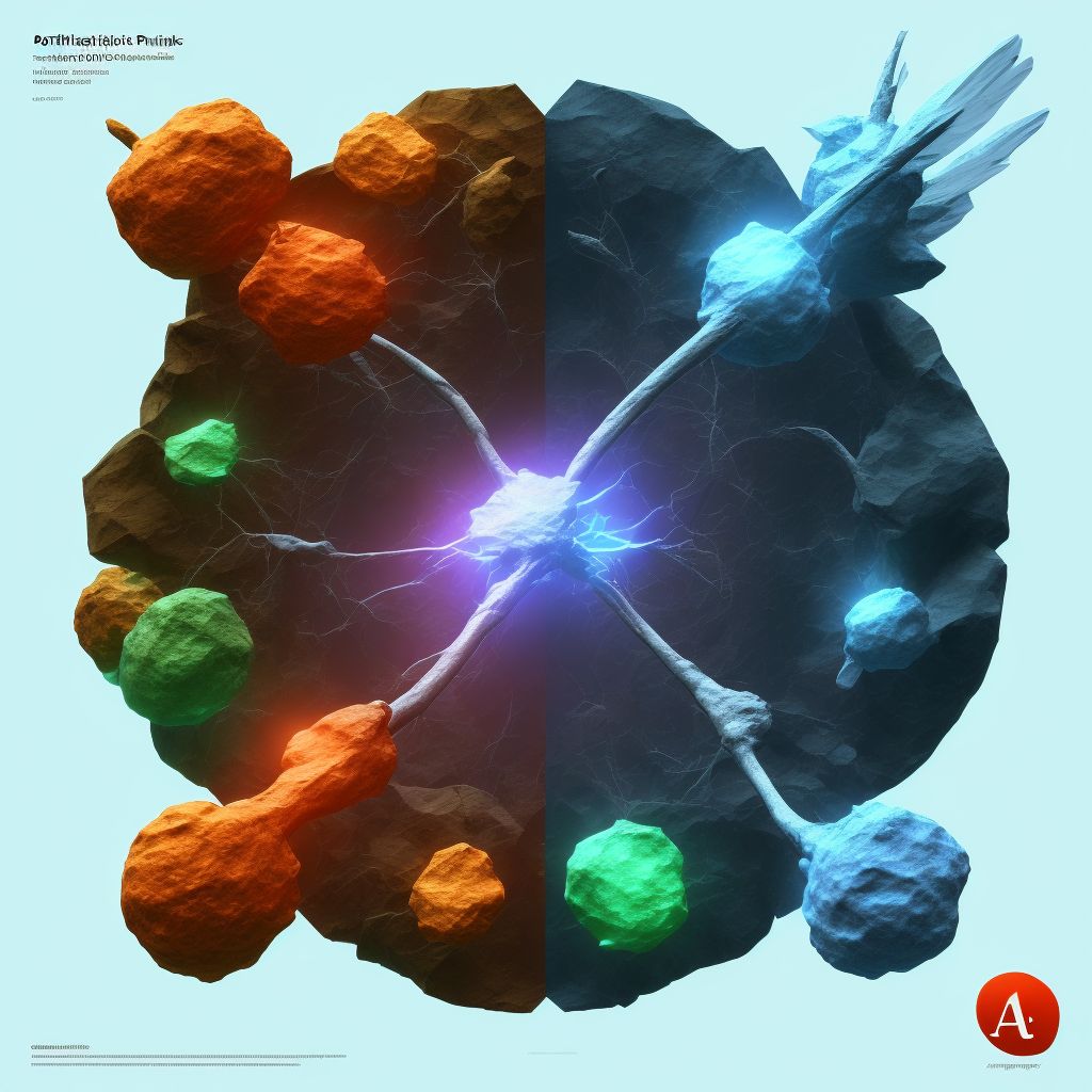 Pathological fracture, right radius, sequela digital illustration