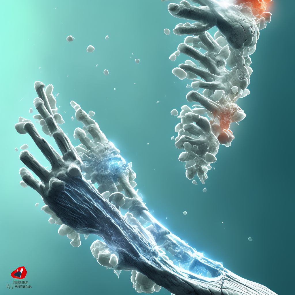 Pathological fracture, unspecified ulna and radius, subsequent encounter for fracture with nonunion digital illustration