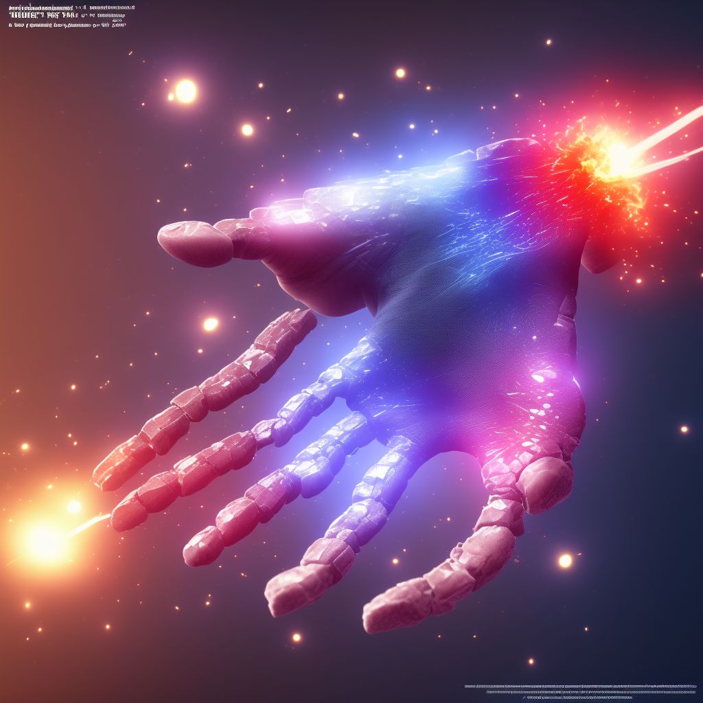 Pathological fracture, unspecified hand, subsequent encounter for fracture with routine healing digital illustration