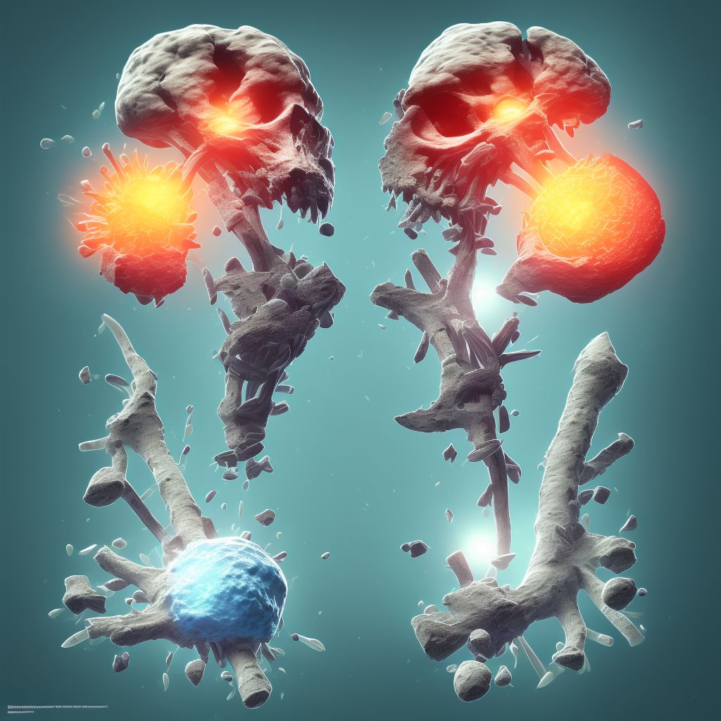 Pathological fracture, unspecified tibia and fibula, subsequent encounter for fracture with malunion digital illustration