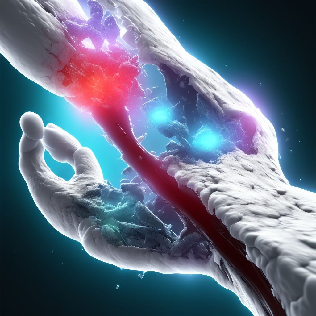 Pathological fracture, right foot, subsequent encounter for fracture with delayed healing digital illustration