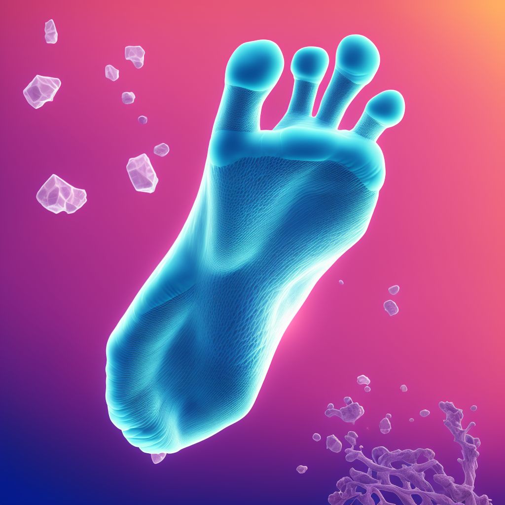 Pathological fracture, unspecified foot, sequela digital illustration