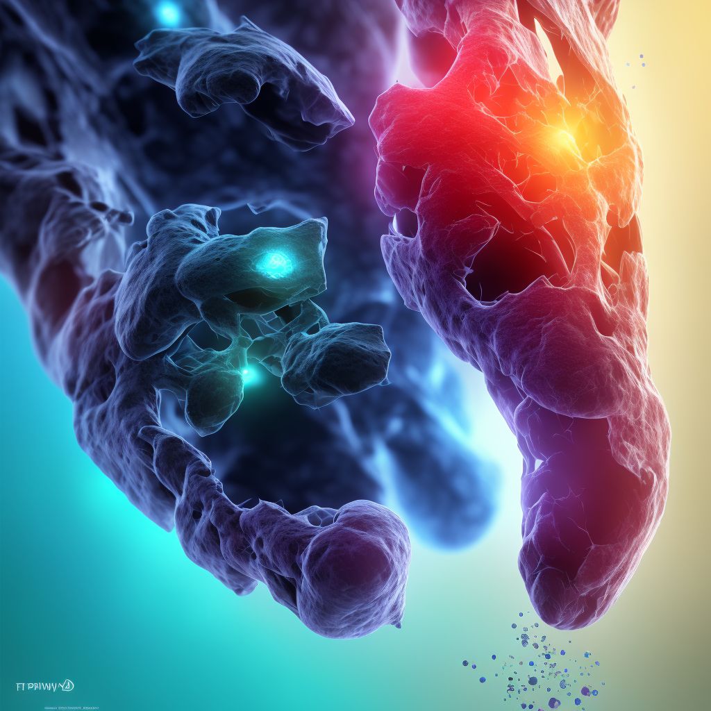 Pathological fracture, right toe(s), sequela digital illustration