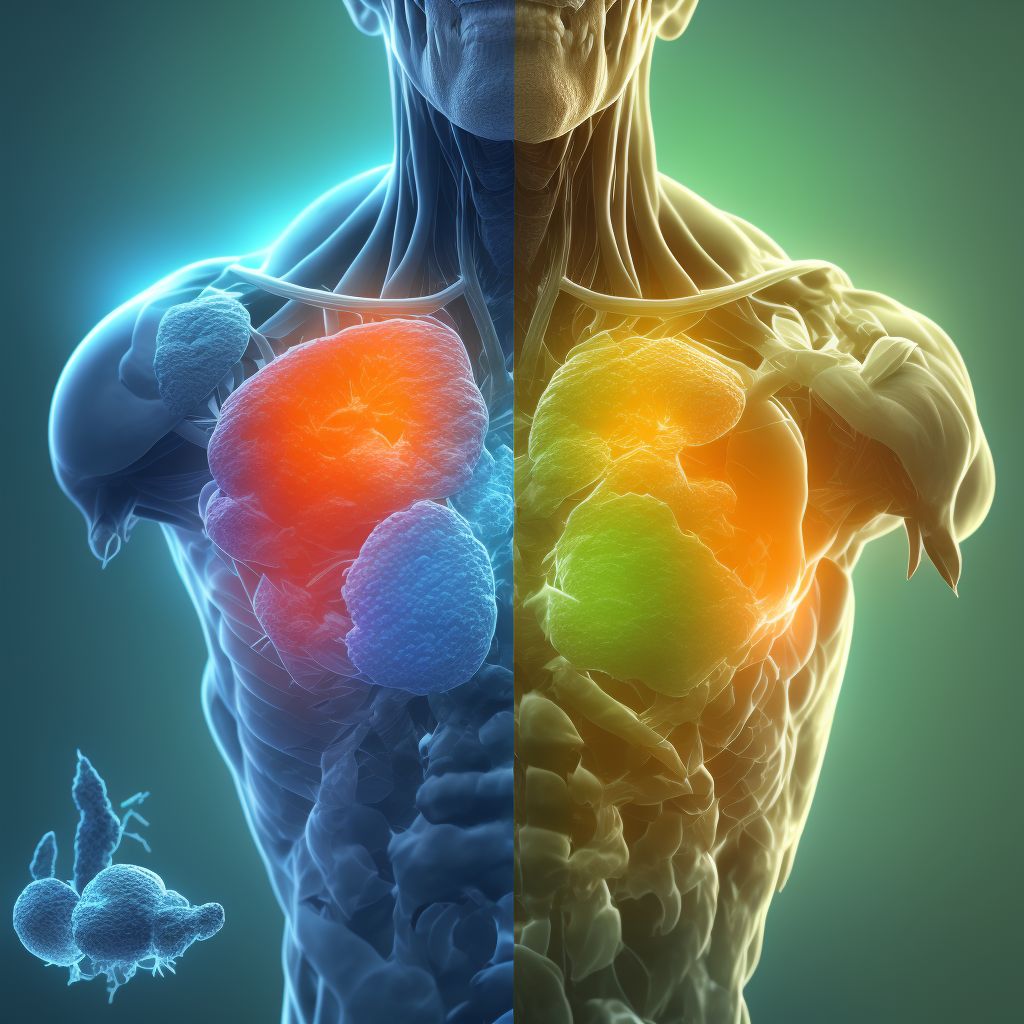 Pathological fracture in neoplastic disease, unspecified shoulder, sequela digital illustration