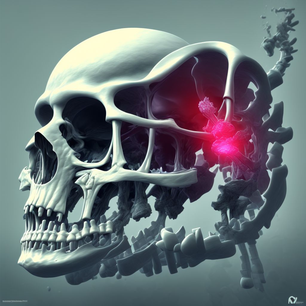 Pathological fracture in neoplastic disease, right humerus, initial encounter for fracture digital illustration