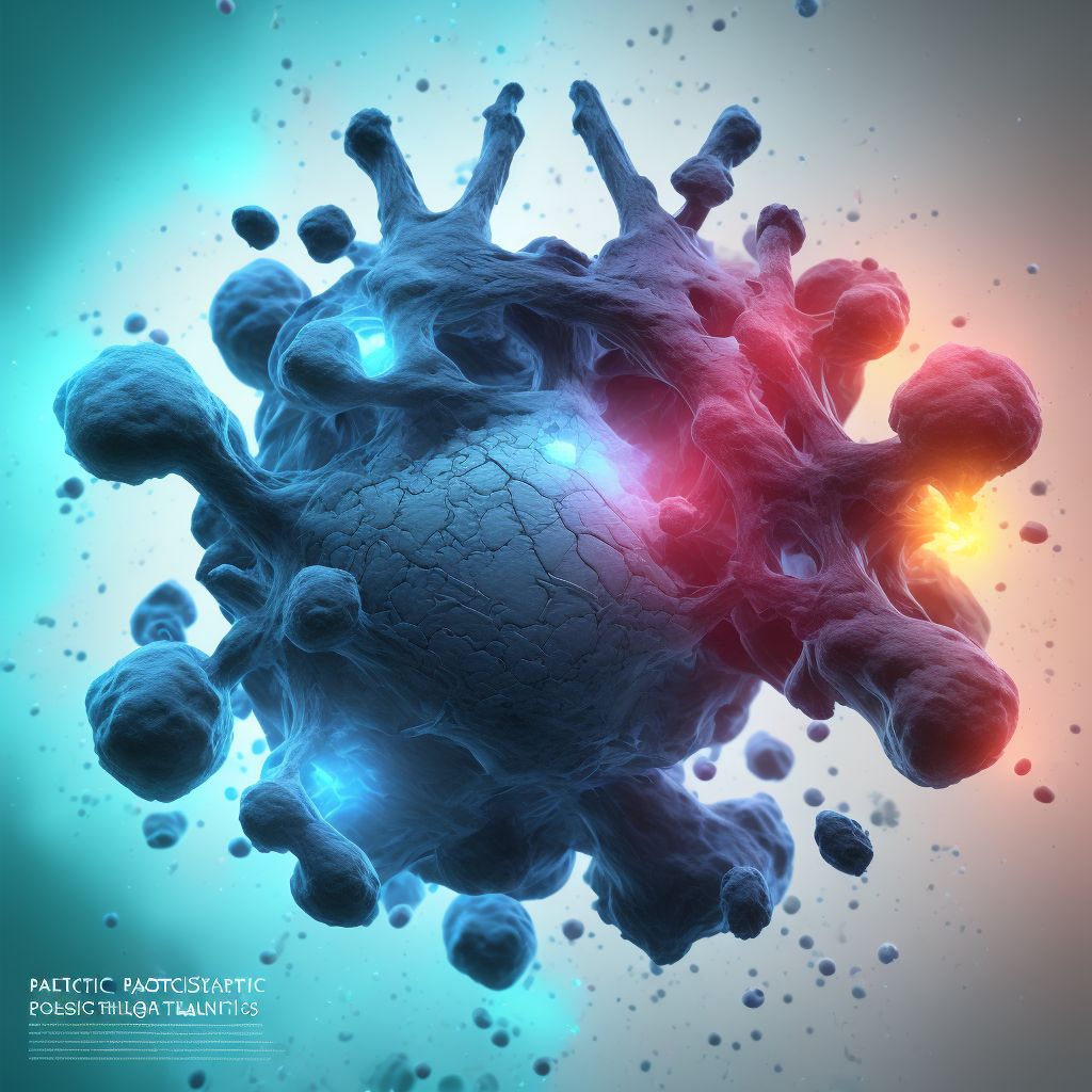 Pathological fracture in neoplastic disease, right hand, sequela digital illustration