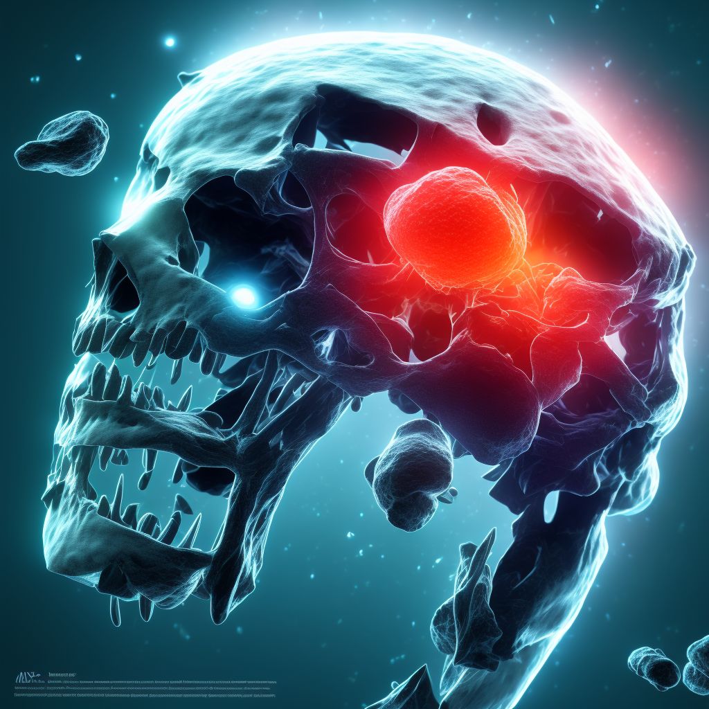 Pathological fracture in neoplastic disease, hip, unspecified, subsequent encounter for fracture with nonunion digital illustration