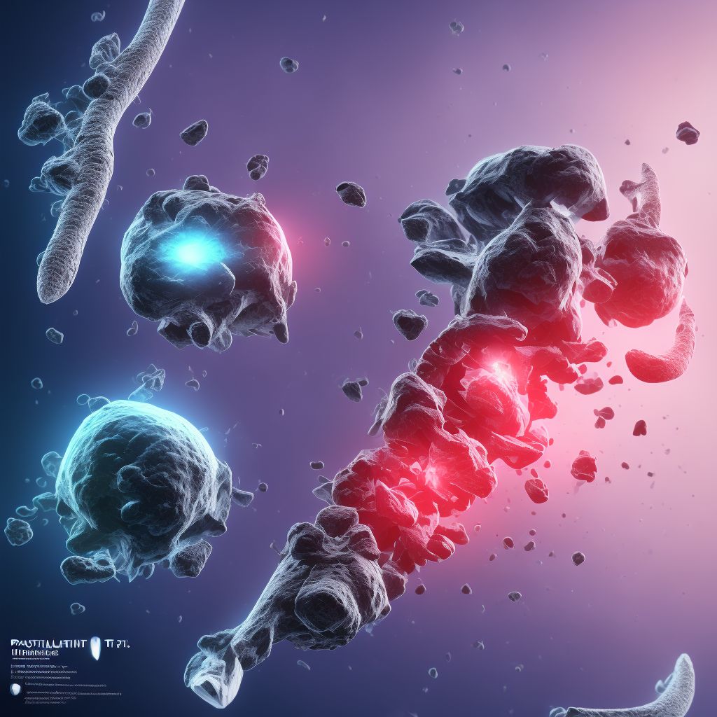 Pathological fracture in neoplastic disease, unspecified tibia and fibula, subsequent encounter for fracture with delayed healing digital illustration