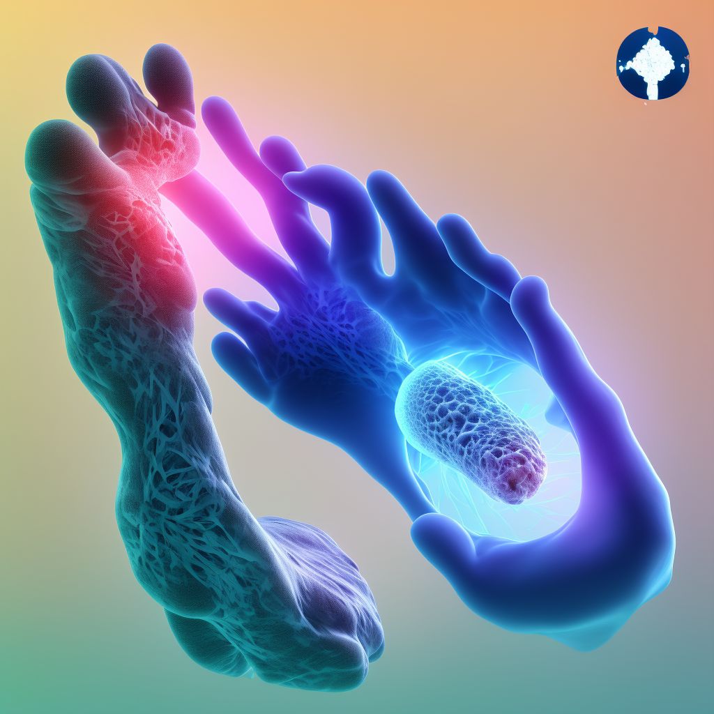 Pathological fracture in neoplastic disease, unspecified foot, subsequent encounter for fracture with delayed healing digital illustration