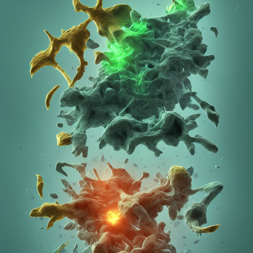 Pathological fracture in neoplastic disease, vertebrae, initial encounter for fracture digital illustration