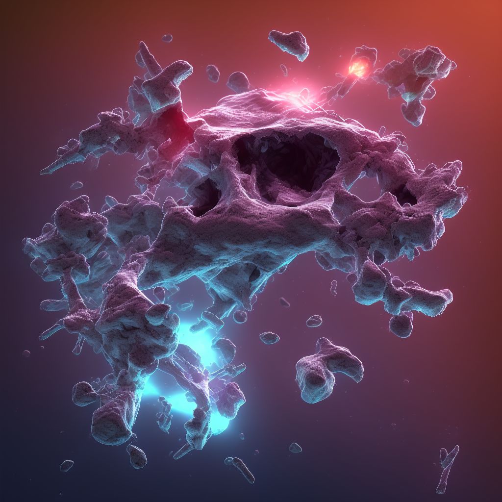 Pathological fracture in neoplastic disease, vertebrae, subsequent encounter for fracture with malunion digital illustration