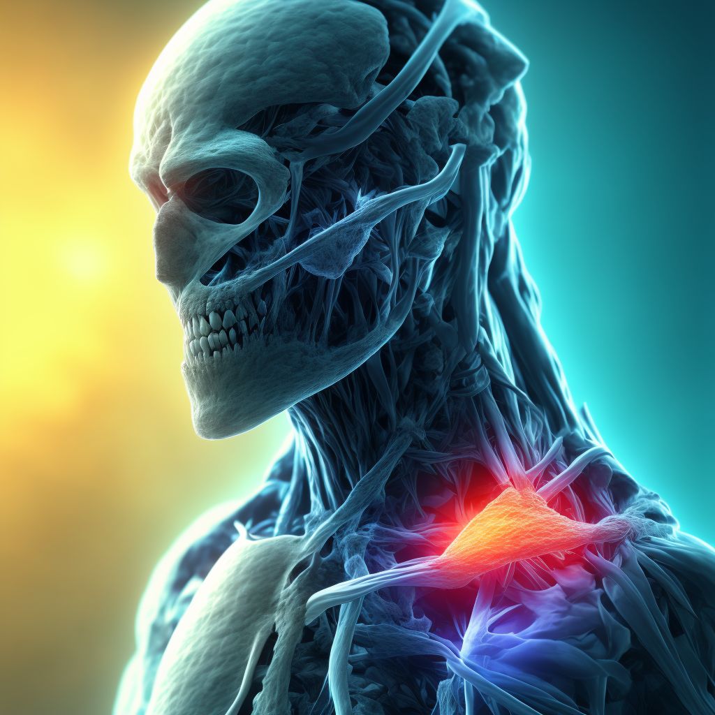 Pathological fracture in other disease, left shoulder, subsequent encounter for fracture with routine healing digital illustration