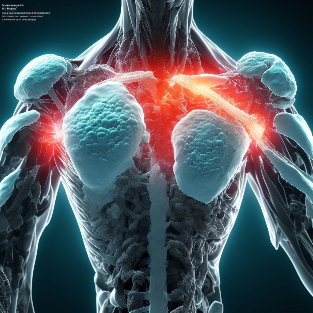 Pathological fracture in other disease, left shoulder, subsequent encounter for fracture with nonunion digital illustration