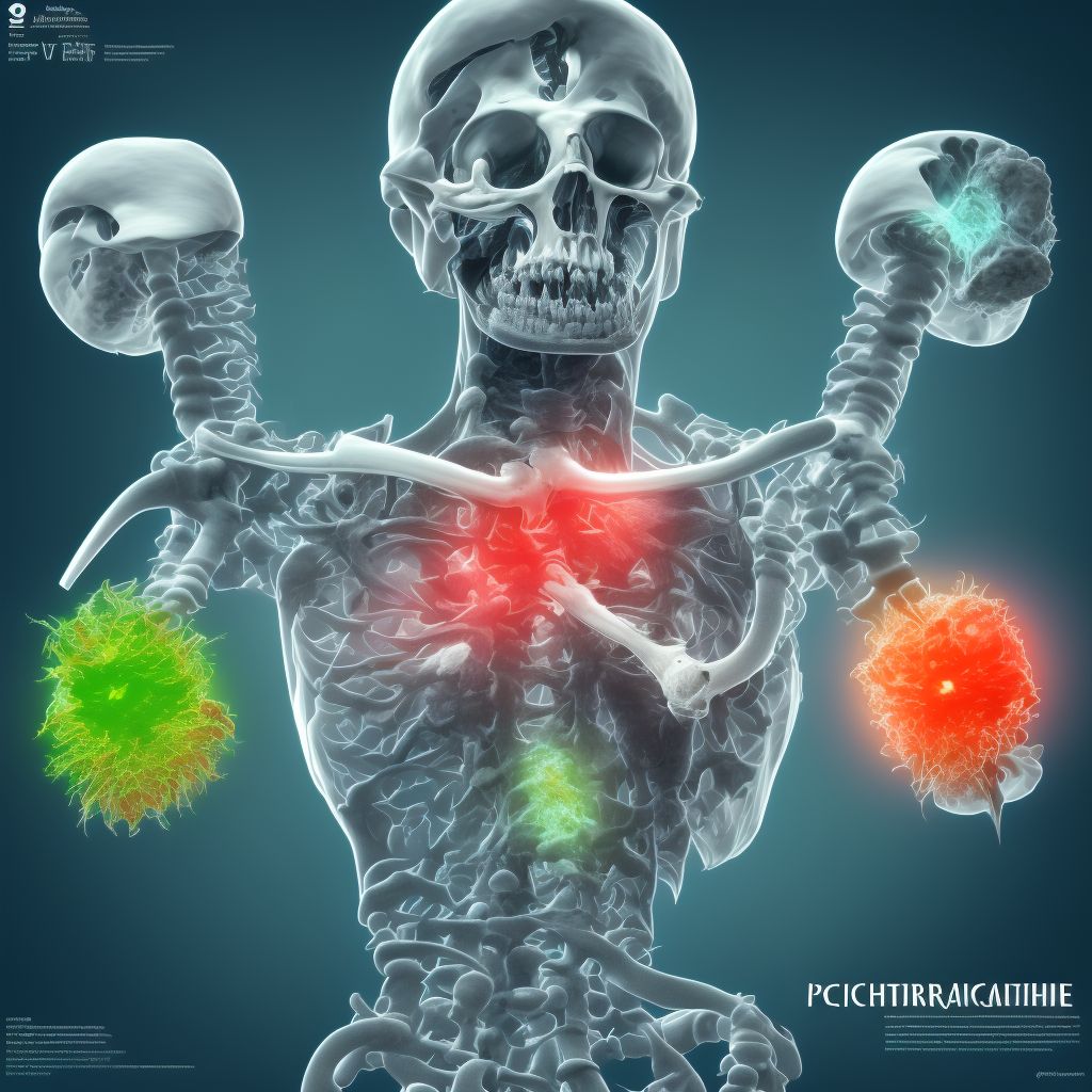 Pathological fracture in other disease, right humerus, initial encounter for fracture digital illustration