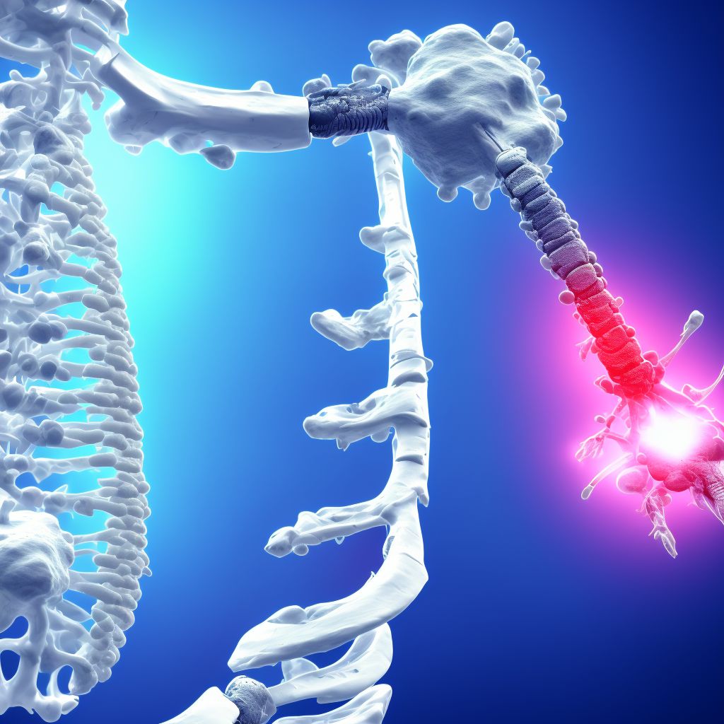 Pathological fracture in other disease, right humerus, sequela digital illustration