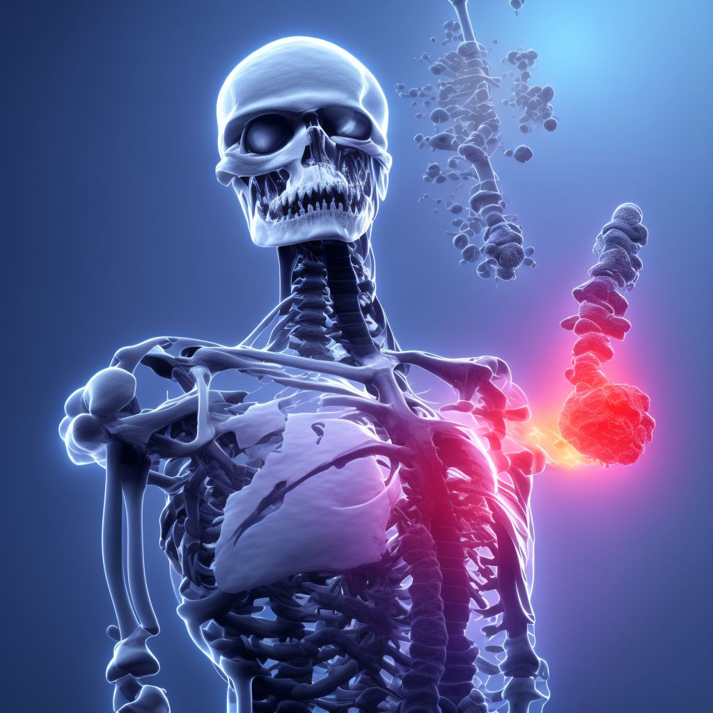 Pathological fracture in other disease, left humerus, subsequent encounter for fracture with nonunion digital illustration