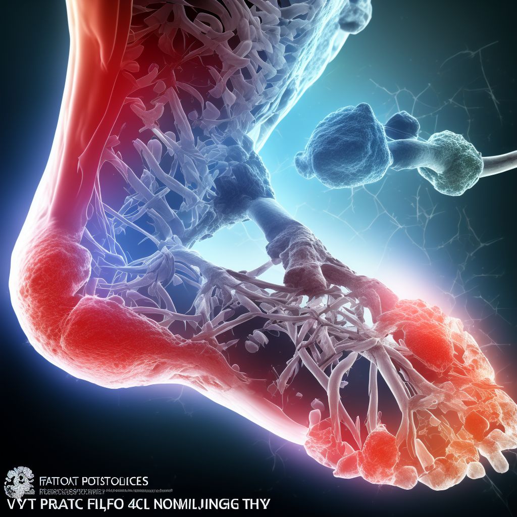 Pathological fracture in other disease, left ankle, subsequent encounter for fracture with nonunion digital illustration