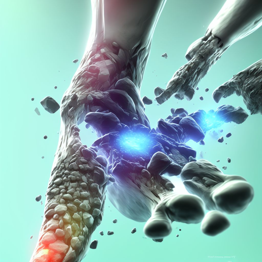 Pathological fracture in other disease, right foot, subsequent encounter for fracture with routine healing digital illustration