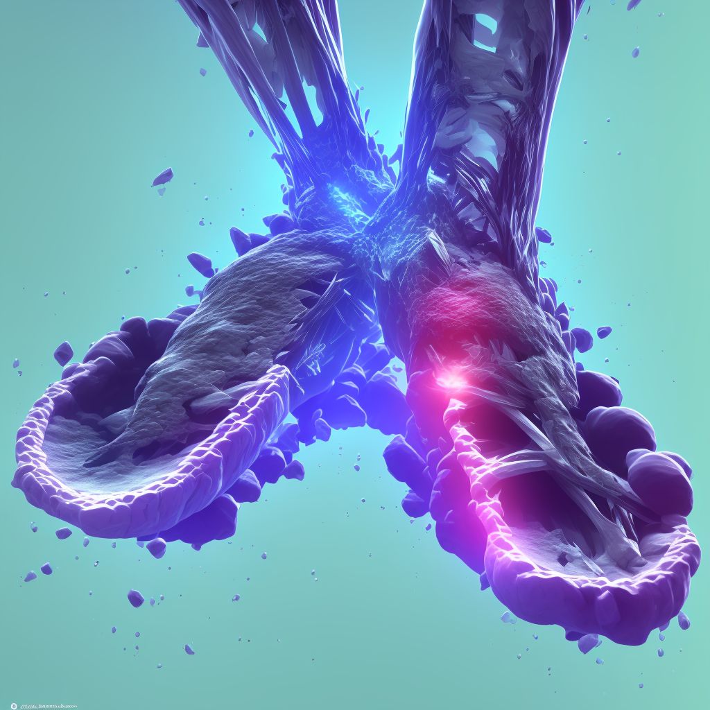 Pathological fracture in other disease, left foot, subsequent encounter for fracture with nonunion digital illustration