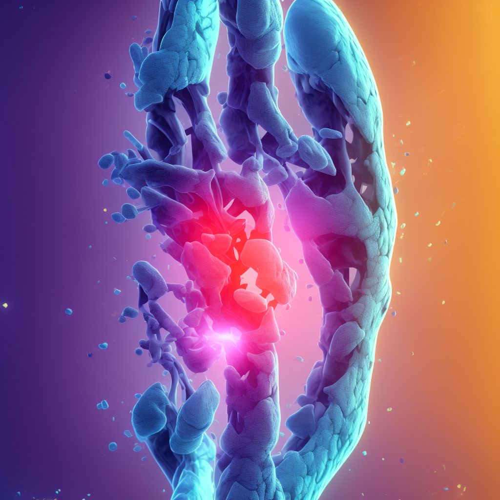 Pathological fracture in other disease, left foot, sequela digital illustration