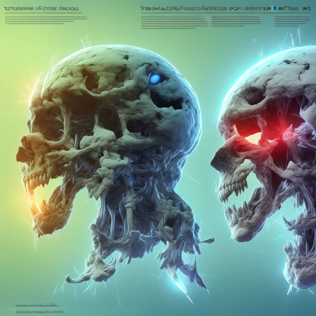 Pathological fracture in other disease, other site, subsequent encounter for fracture with malunion digital illustration