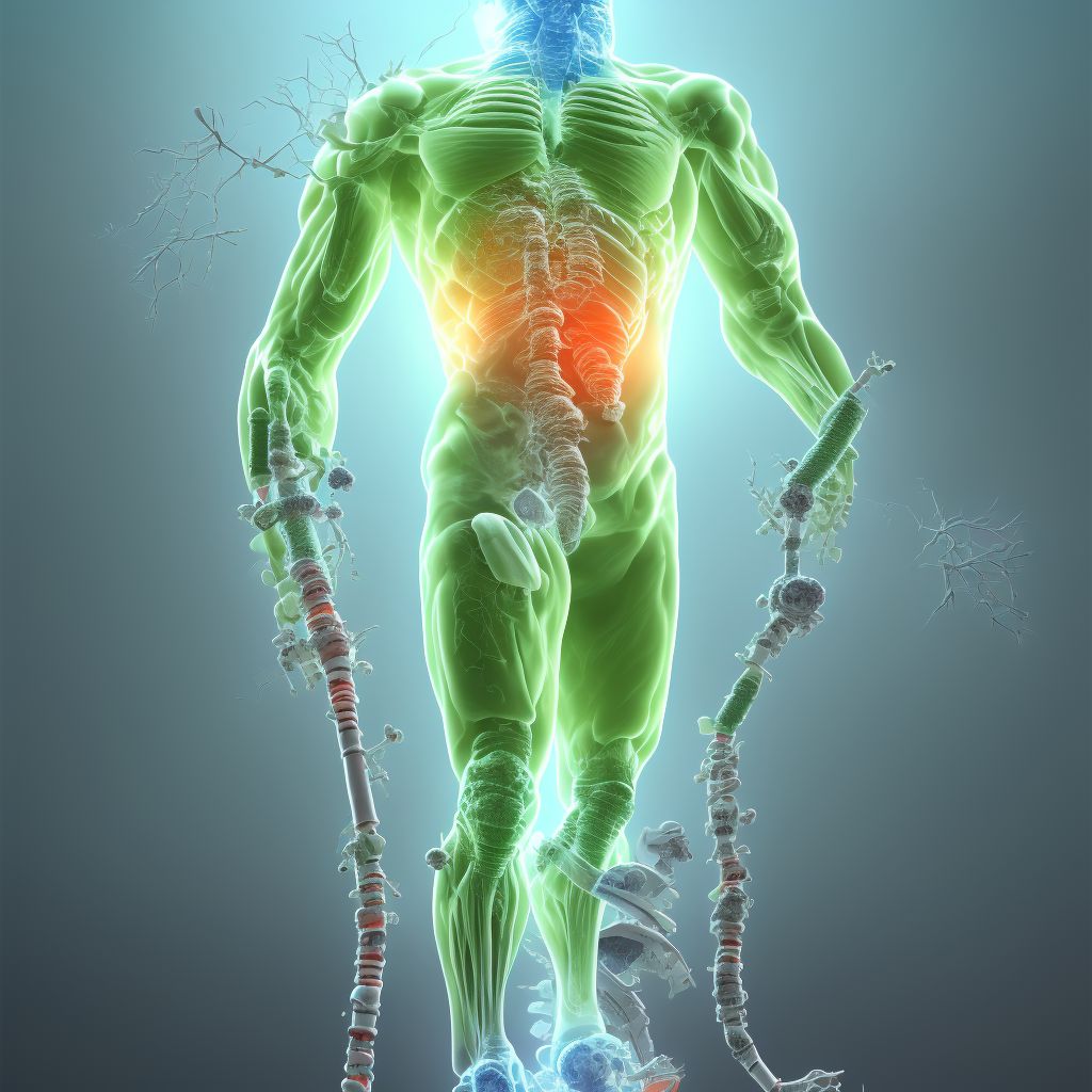 Complete transverse atypical femoral fracture, left leg, sequela digital illustration