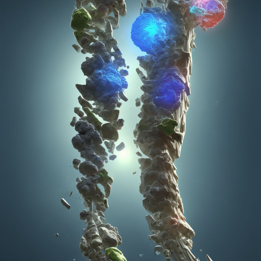 Complete oblique atypical femoral fracture, unspecified leg, subsequent encounter for fracture with malunion digital illustration