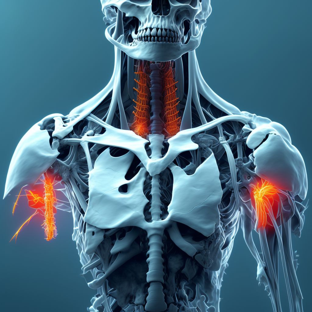 Other disorders of continuity of bone, right shoulder digital illustration