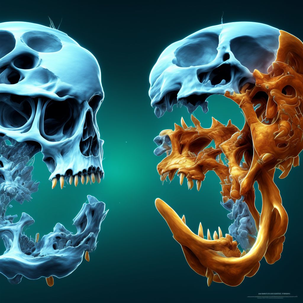 Other disorders of continuity of bone, left shoulder digital illustration