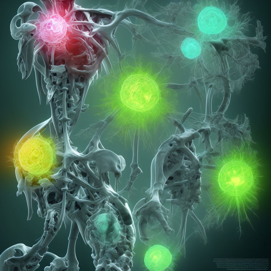 Other disorders of continuity of bone, right pelvic region and thigh digital illustration