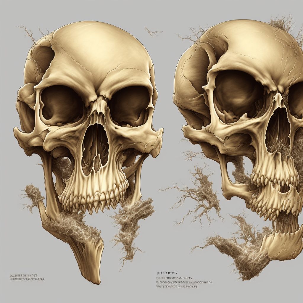 Skeletal fluorosis, left forearm digital illustration