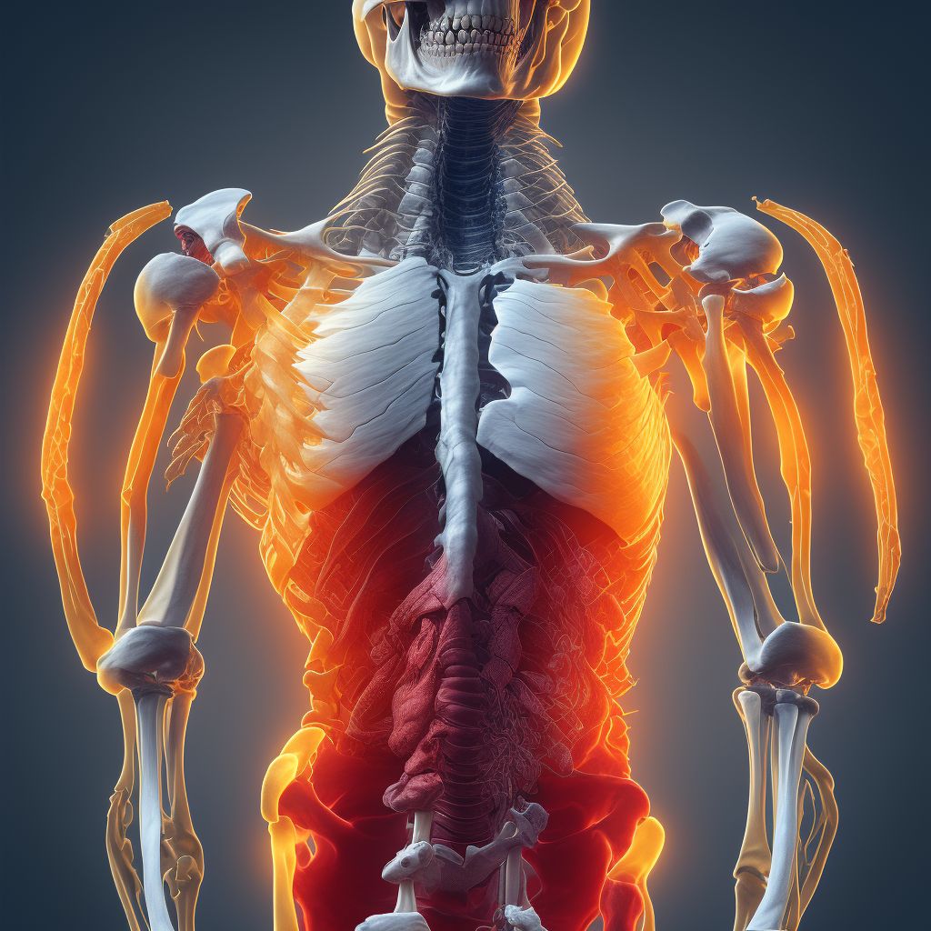 Skeletal fluorosis, right thigh digital illustration