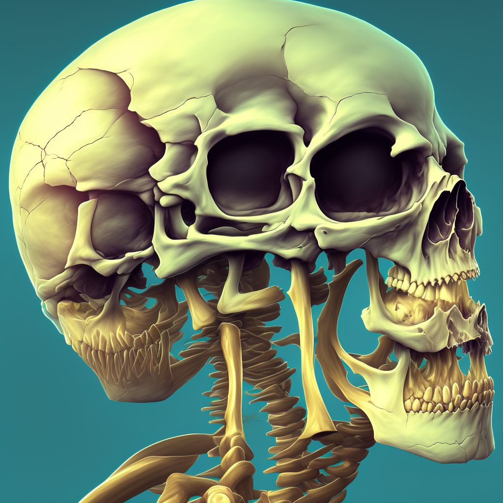 Skeletal fluorosis, left thigh digital illustration