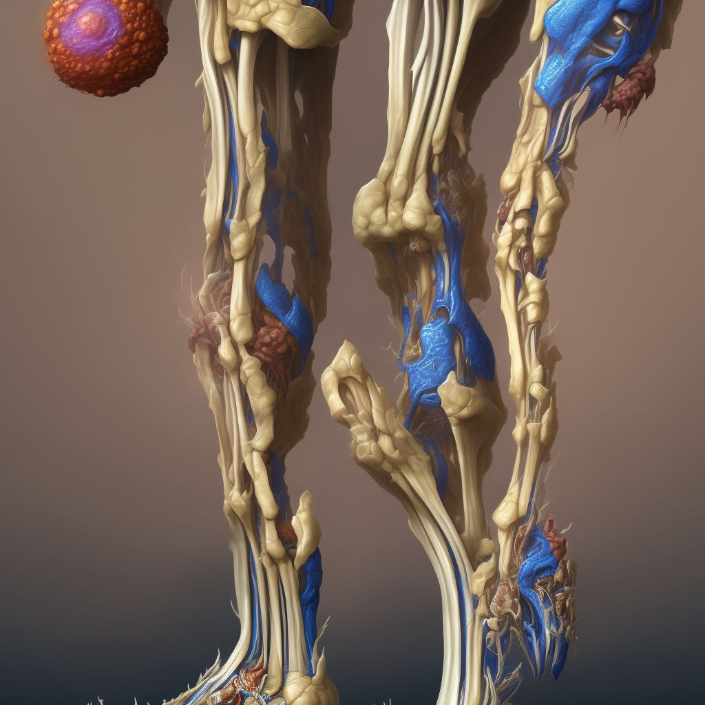 Skeletal fluorosis, right lower leg digital illustration