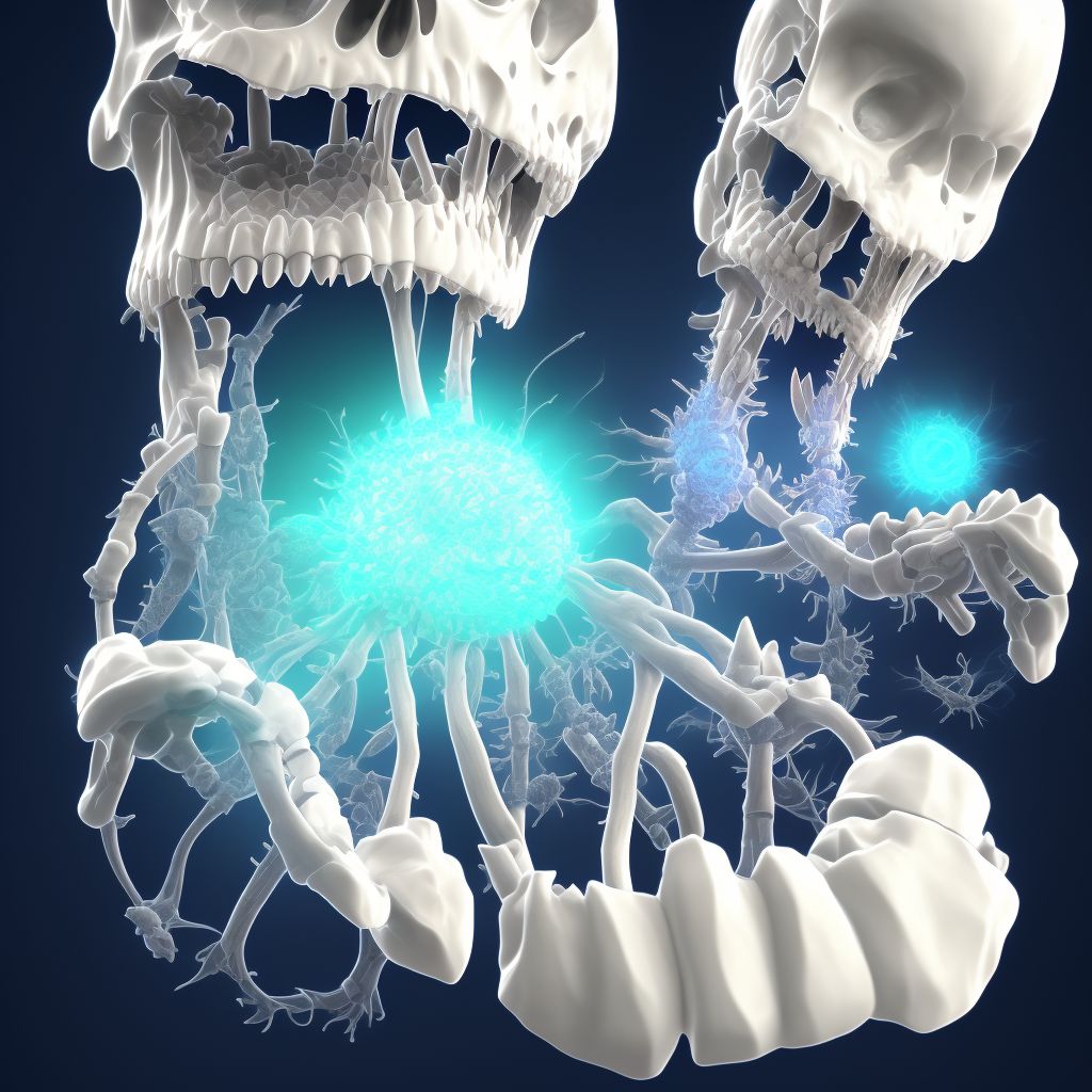 Osteitis condensans, left ankle and foot digital illustration