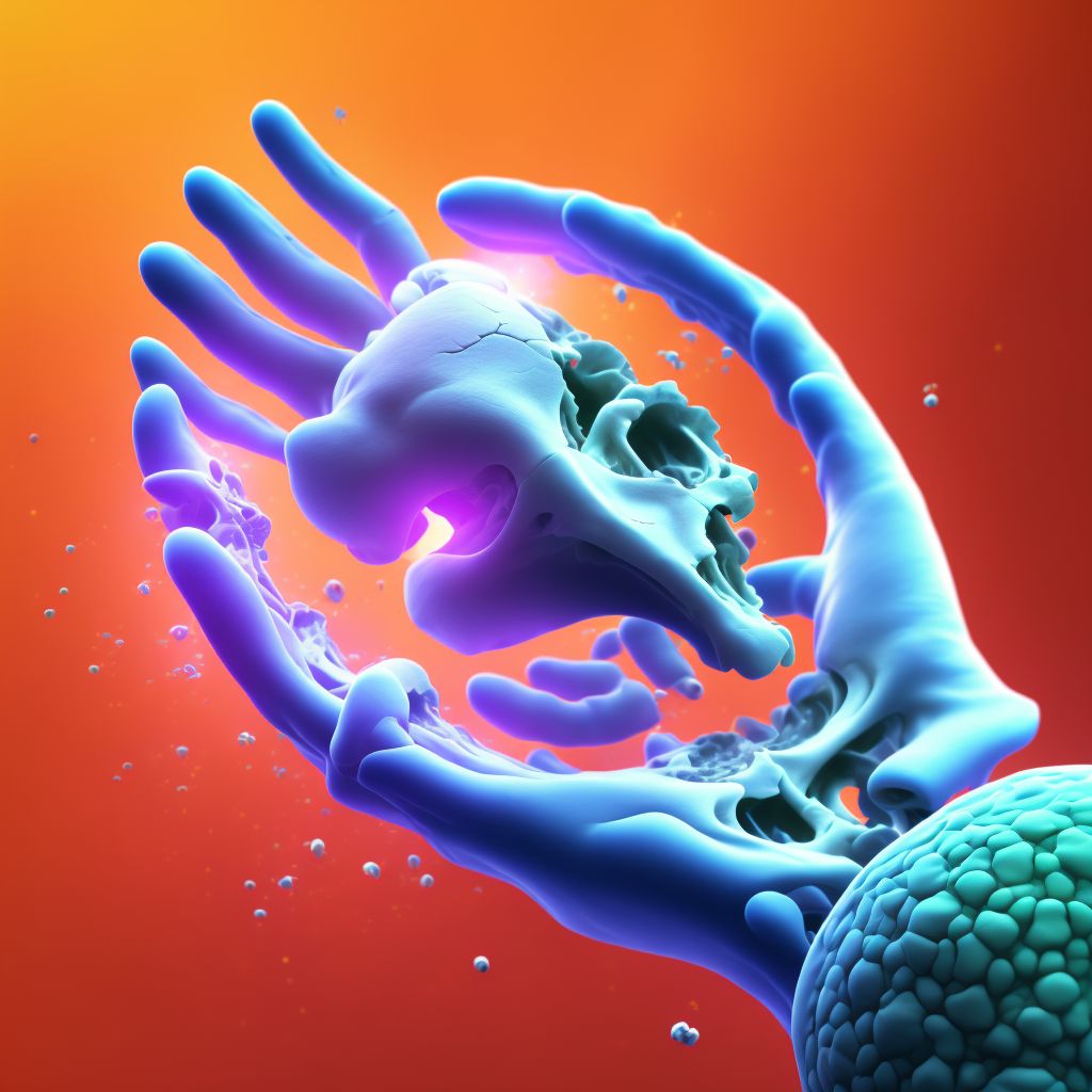 Other cyst of bone, unspecified hand digital illustration