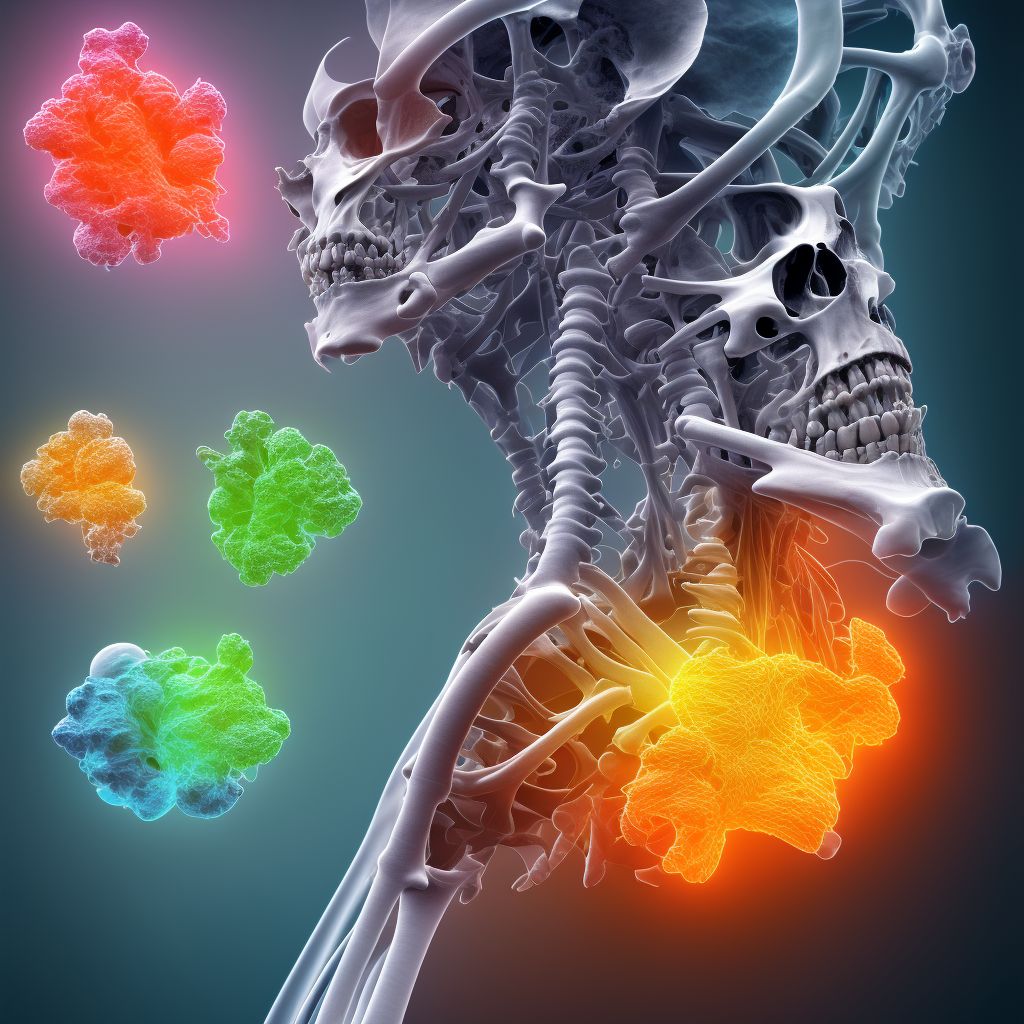 Other specified disorders of bone density and structure, left shoulder digital illustration