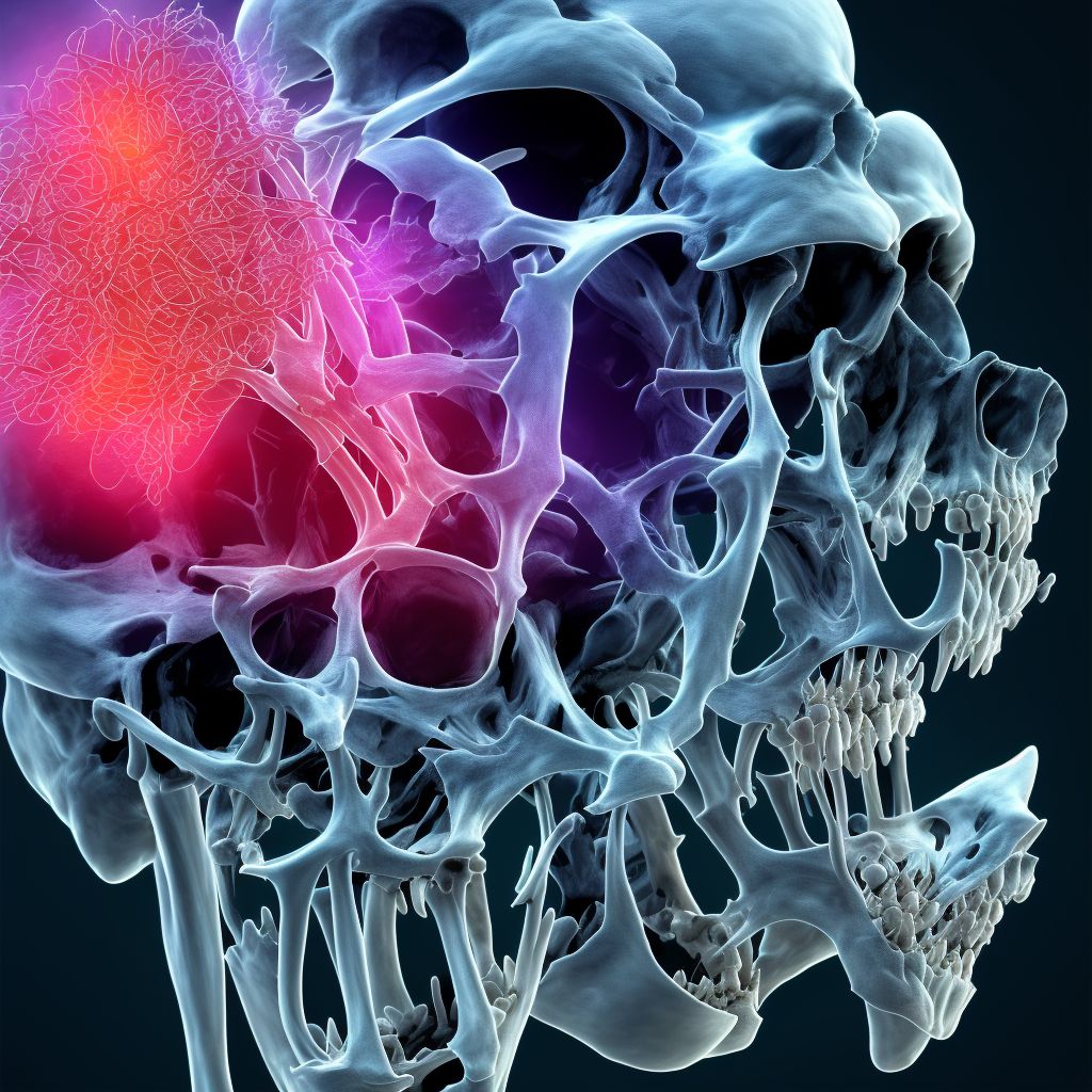 Other specified disorders of bone density and structure, left hand digital illustration