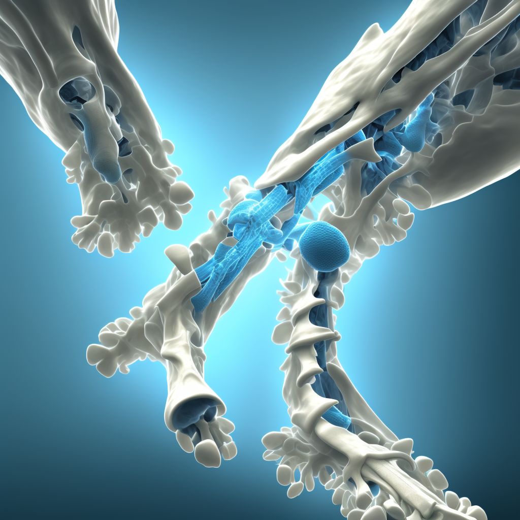 Other specified disorders of bone density and structure, right ankle and foot digital illustration