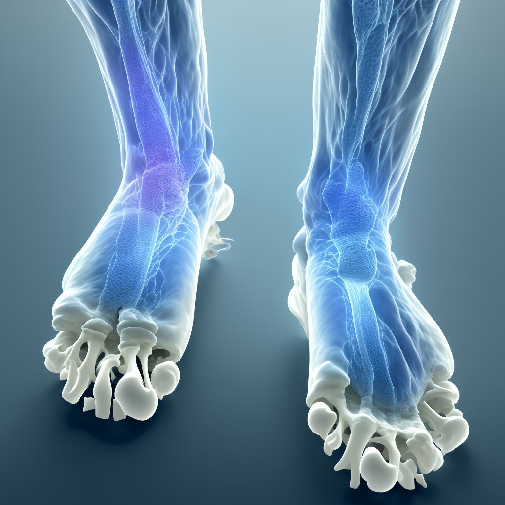 Other specified disorders of bone density and structure, left ankle and foot digital illustration