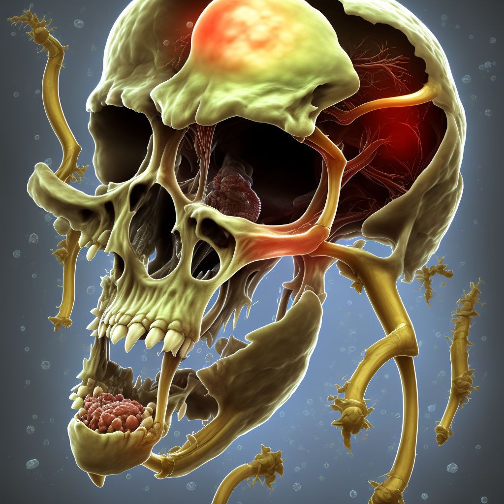 Acute hematogenous osteomyelitis, left humerus digital illustration