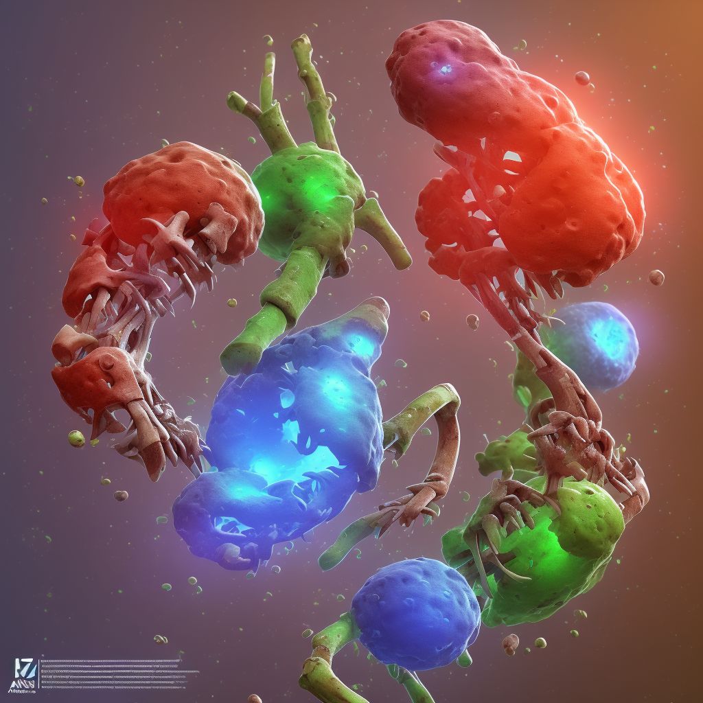 Acute hematogenous osteomyelitis, left radius and ulna digital illustration