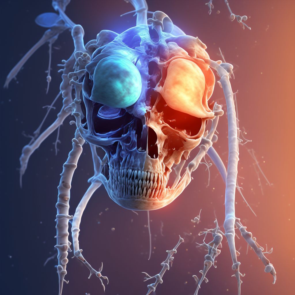 Other acute osteomyelitis, left radius and ulna digital illustration