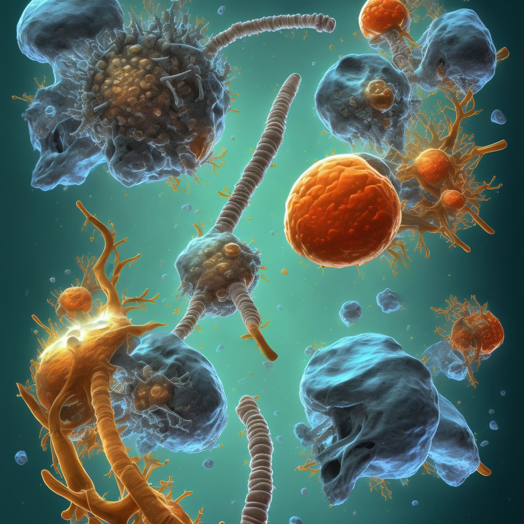 Other acute osteomyelitis, left tibia and fibula digital illustration