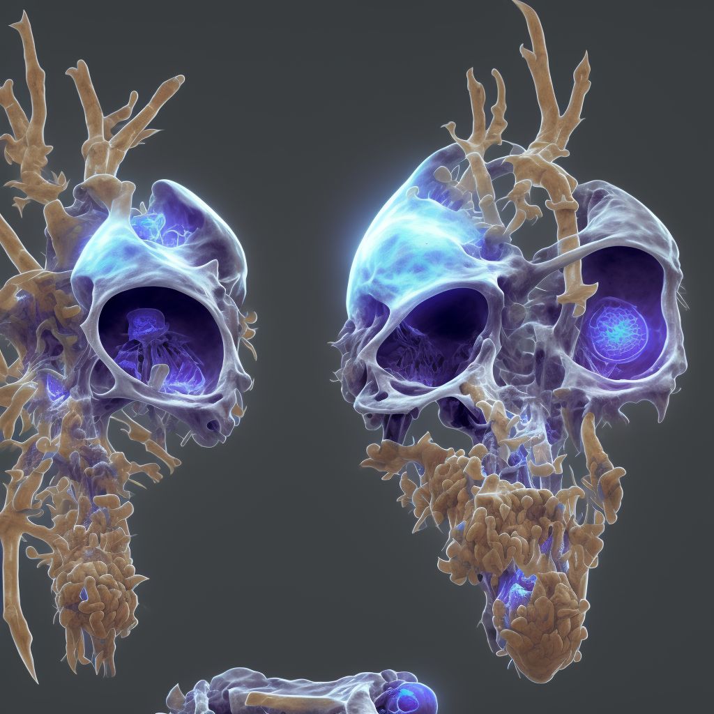 Subacute osteomyelitis, left radius and ulna digital illustration