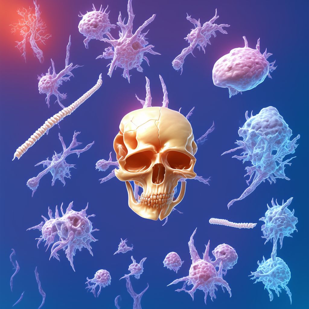 Subacute osteomyelitis, right tibia and fibula digital illustration