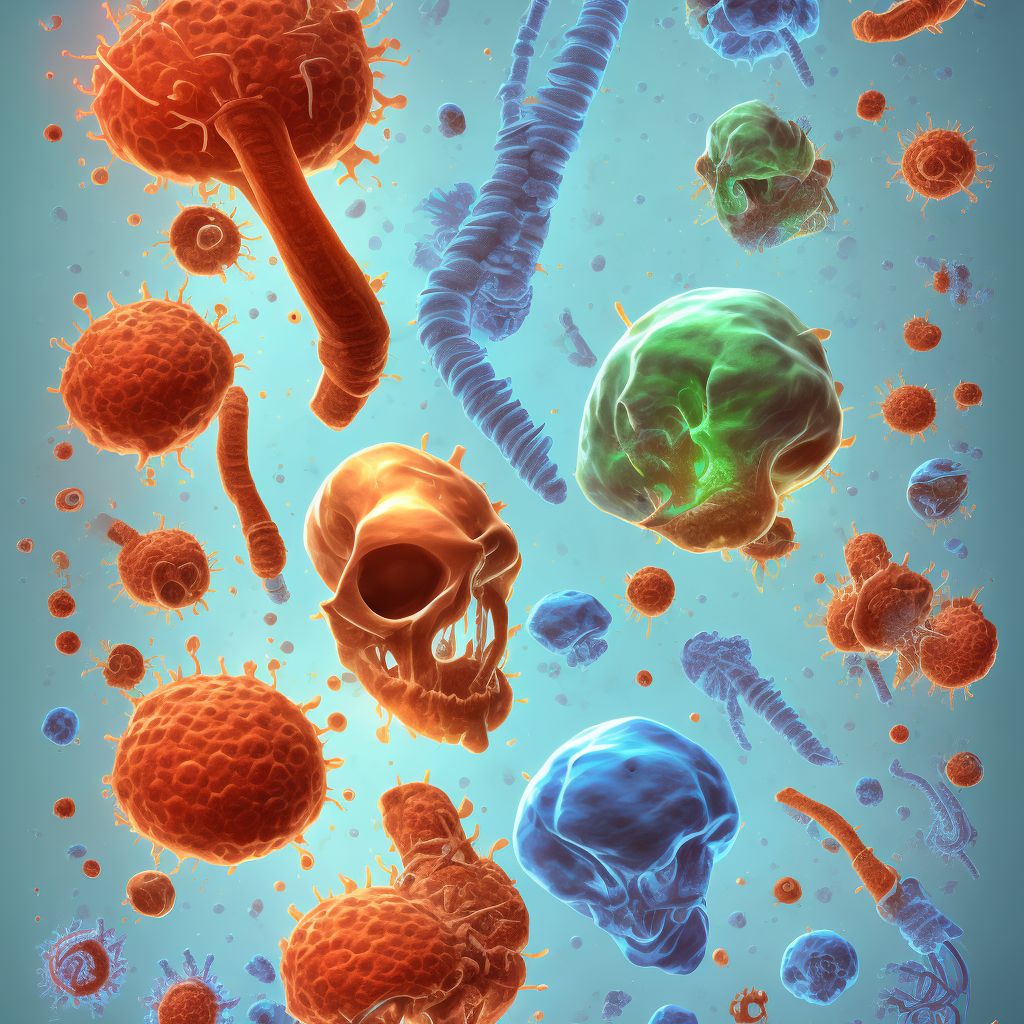 Subacute osteomyelitis, left tibia and fibula digital illustration