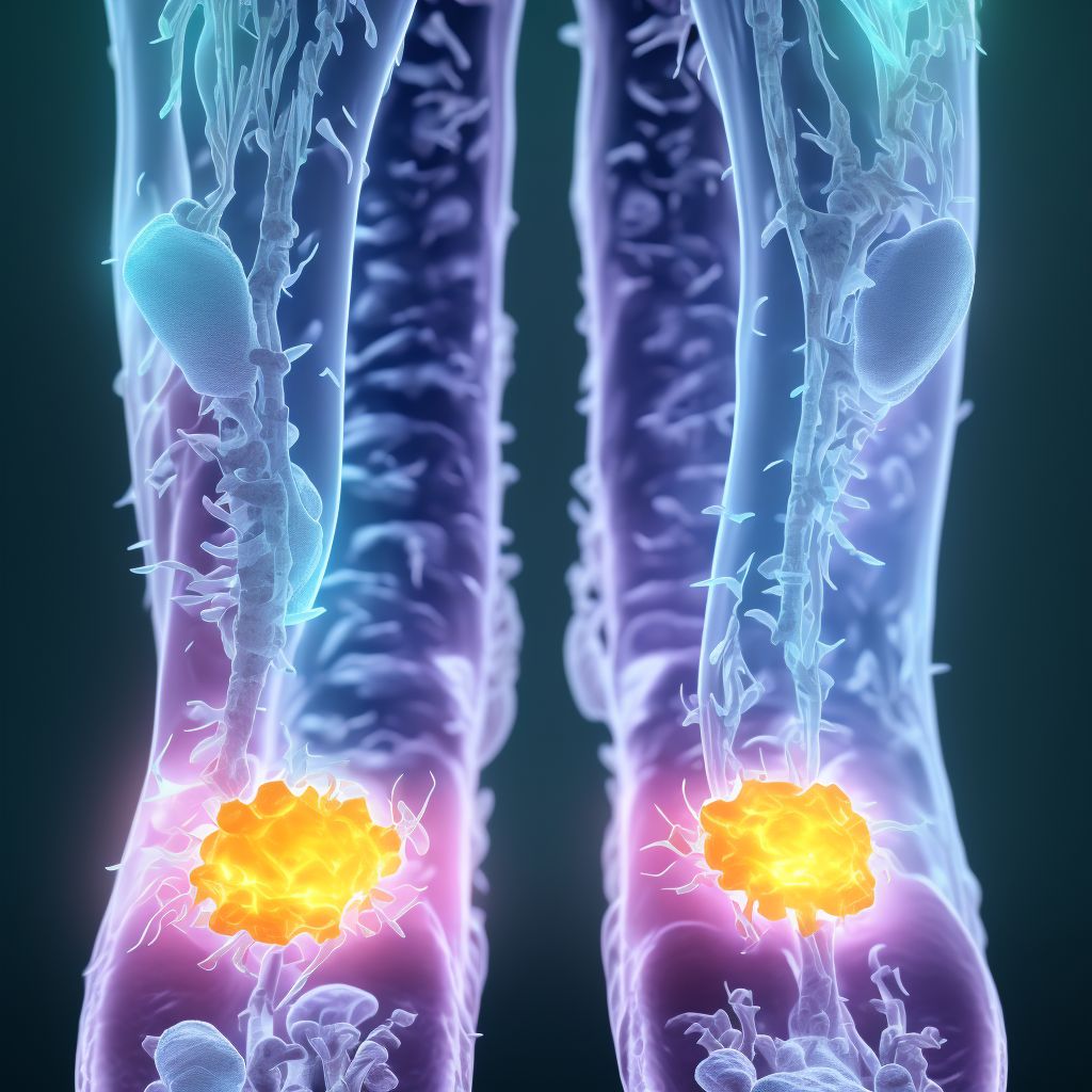 Subacute osteomyelitis, left ankle and foot digital illustration